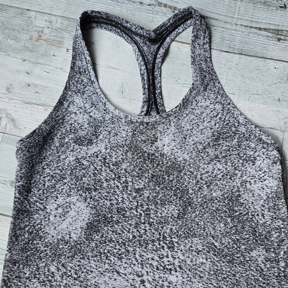 Lululemon Cool Racerback II Luon Spray Jacquard White Black - Picture 3 of 10